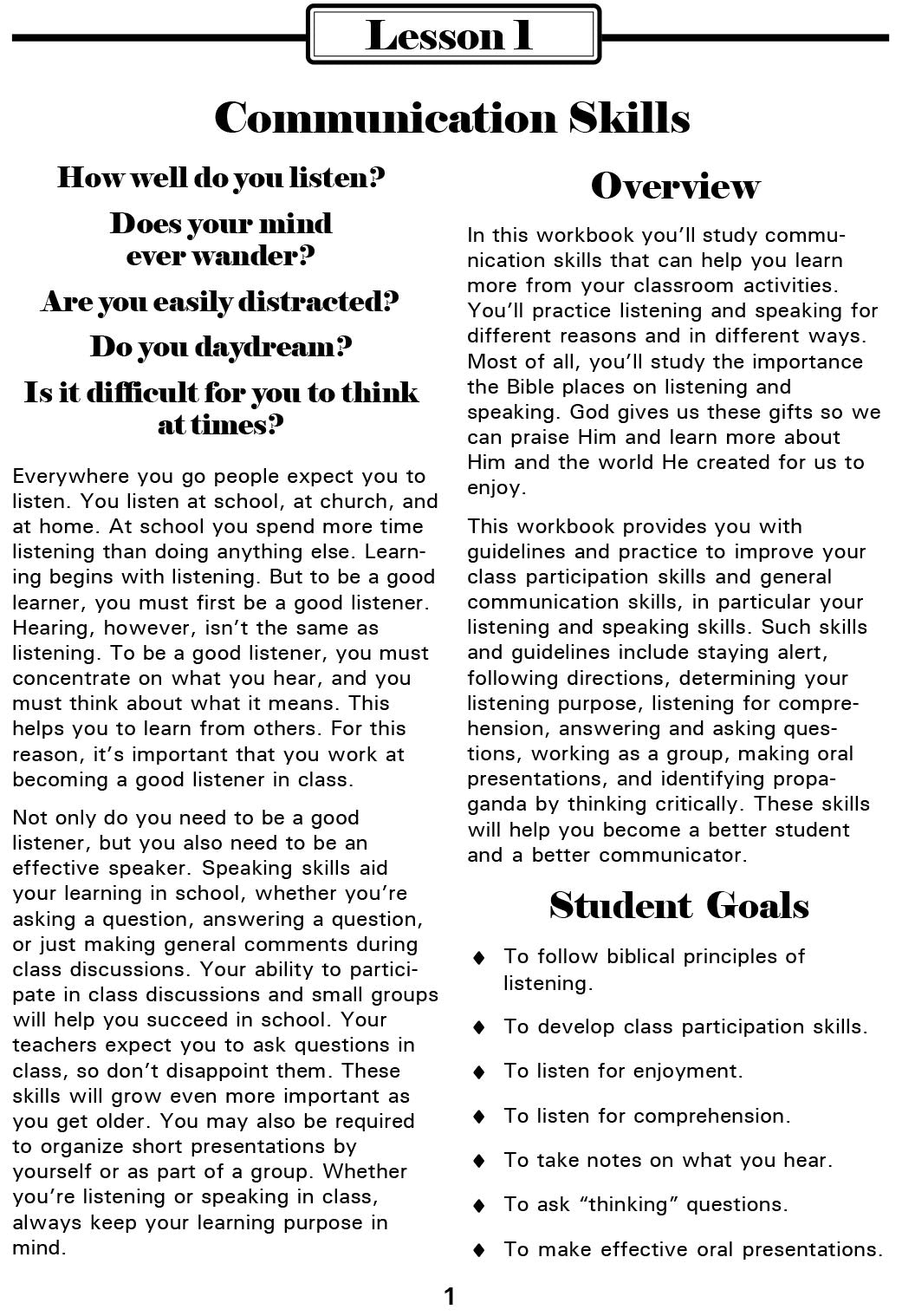 EL Listening & Participating in Class Student Workbook