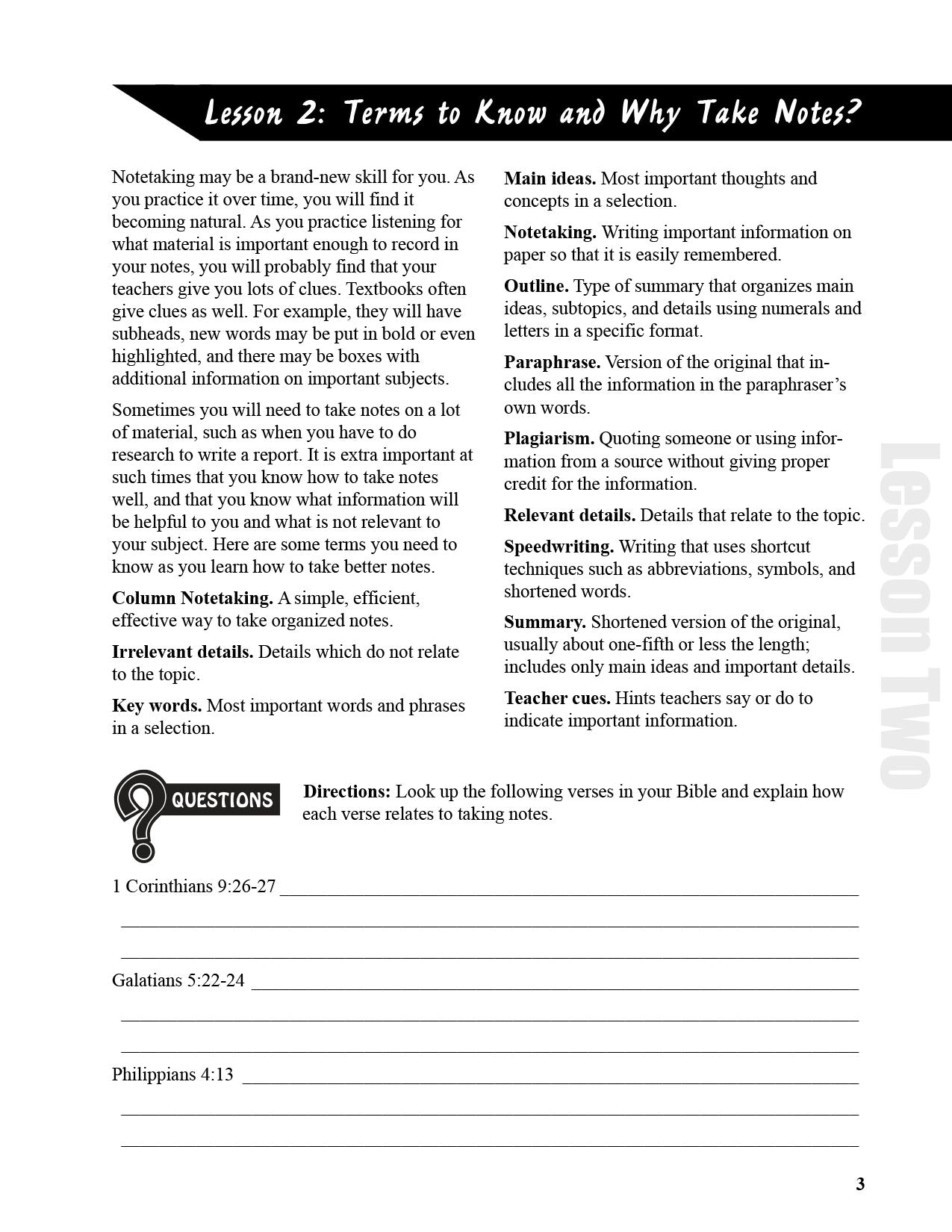 JH Taking Notes Student Workbook