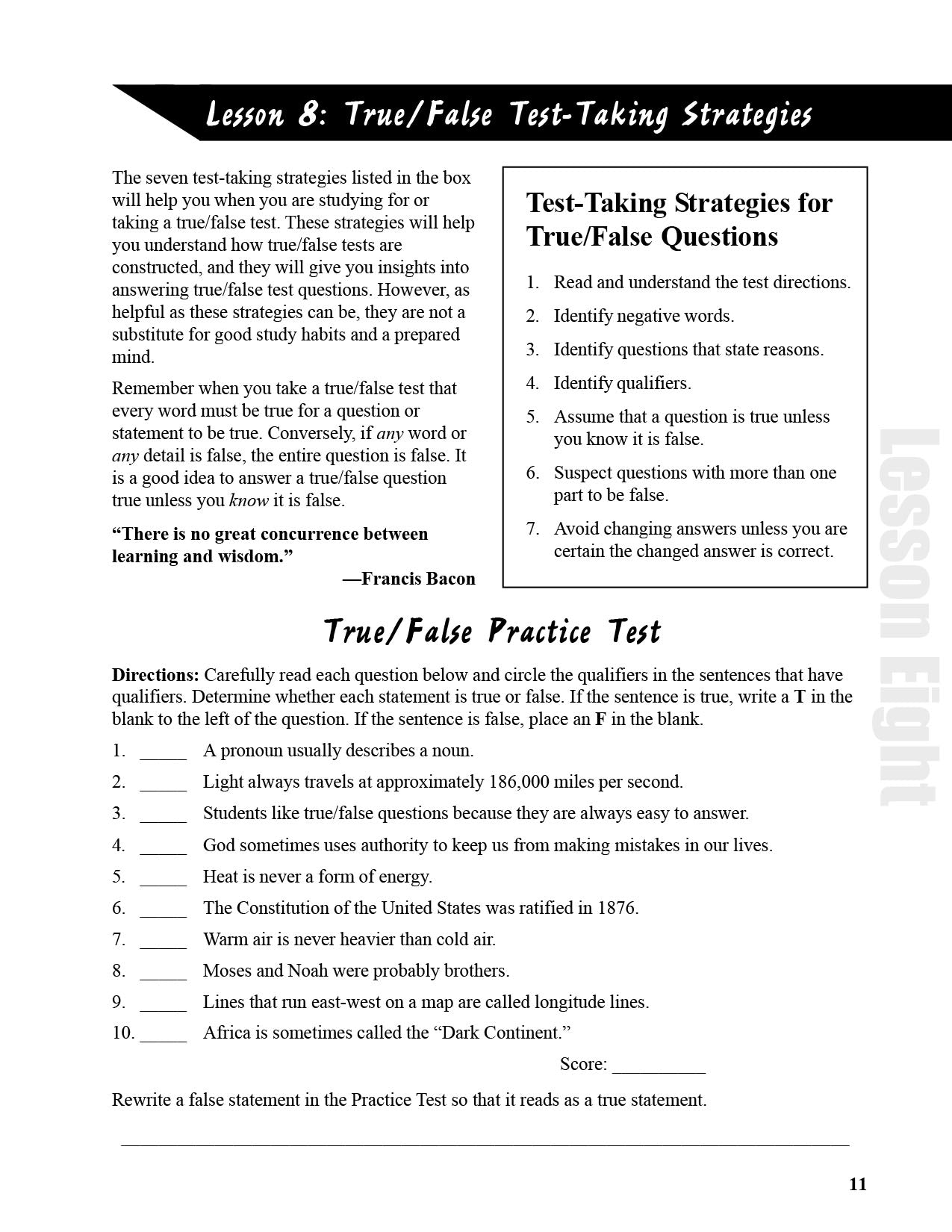 JH Taking Tests Student Workbook